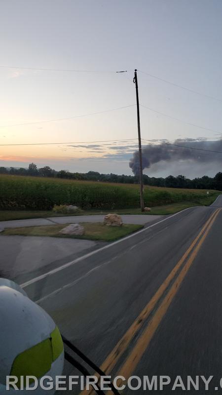 Header of Smoke visible several miles out as Engine 62-5 is approaching the 61 Local